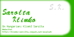 sarolta klimko business card