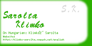 sarolta klimko business card